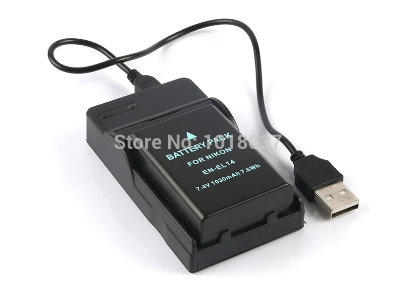 Lowest Price 7.4V 1030mAh Camera Battery+Charger For Nikon EN-EL14 ENEL14 D5300 D5200 D5100 D3200 D3100 P7100 P7700 P7000 P7800 DF