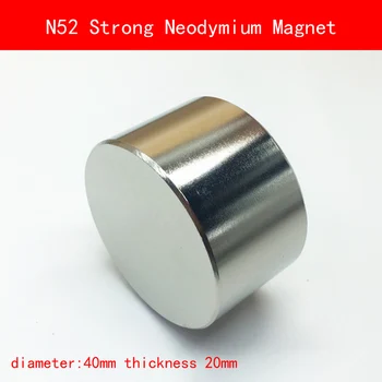 

1PCS N52 Strong Round Dia 40mm x 20mm N52 N45 Rare Earth Neodymium Magnet Art Craft Fridge