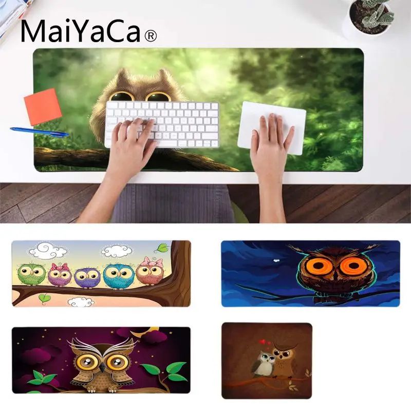 

MaiYaCa Funny Funny Owl Animal mouse pad gamer play mats Rubber Mouse Durable Desktop Mousepad