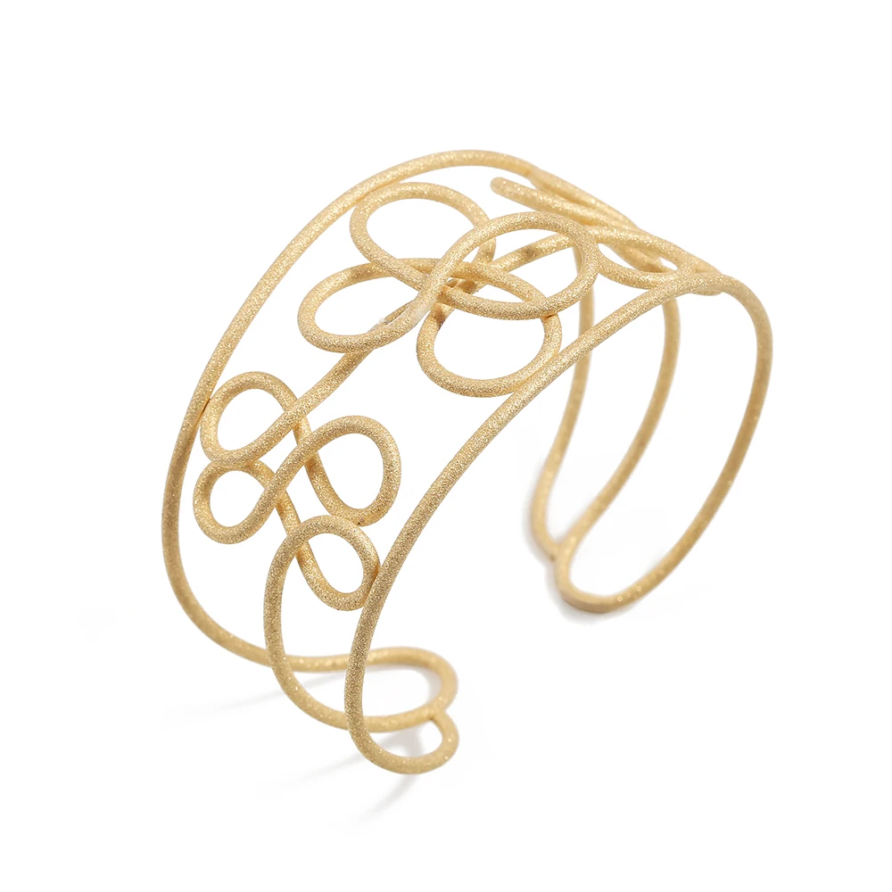 

Women Wrist Jewelry Fashion Bracelet Artistic Curve Stainless Steel Gold Color Bracelet For Women
