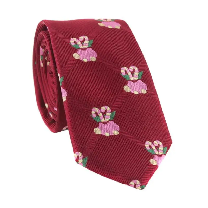 Мужской новогодний Рождественский галстук полиэфирный Шелковый Цветочный галстук с принтом вечерние повседневные Галстуки мужские галстуки Галстук мужской деловой Свадебный галстук