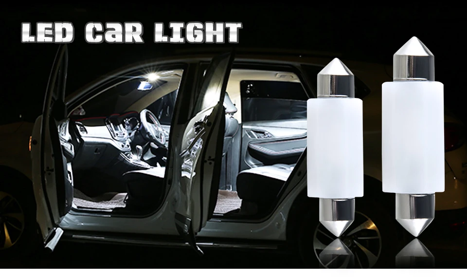 Aceersun 2pcs LED Car Reading lights C5W 31mm 36mm 39mm 41mm Canbus LED License plate light replacement light source For Ford  (1)