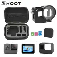 SHOOT CNC Aluminum Alloy Protective Cage Case Set for GoPro Hero 7 6 5 Black Cage for Go Pro Hero 7 6 5 Action Camera Accessory