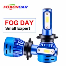 Foxcncar H1 H3 H11 H7 LEVOU farol Do Carro LEVOU luz de Nevoeiro 9005 9006 72 DC12V 6500 k 4300 k w COB iluminação Geral, dia nublado dia chuvoso