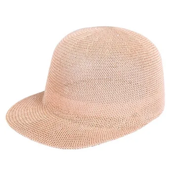 

Women's Summer Grass Yarn Full Cap with Flat visor Breathable mesh Sunscreen Straw Hollow Beach Hat Weed Tourism Equestrian