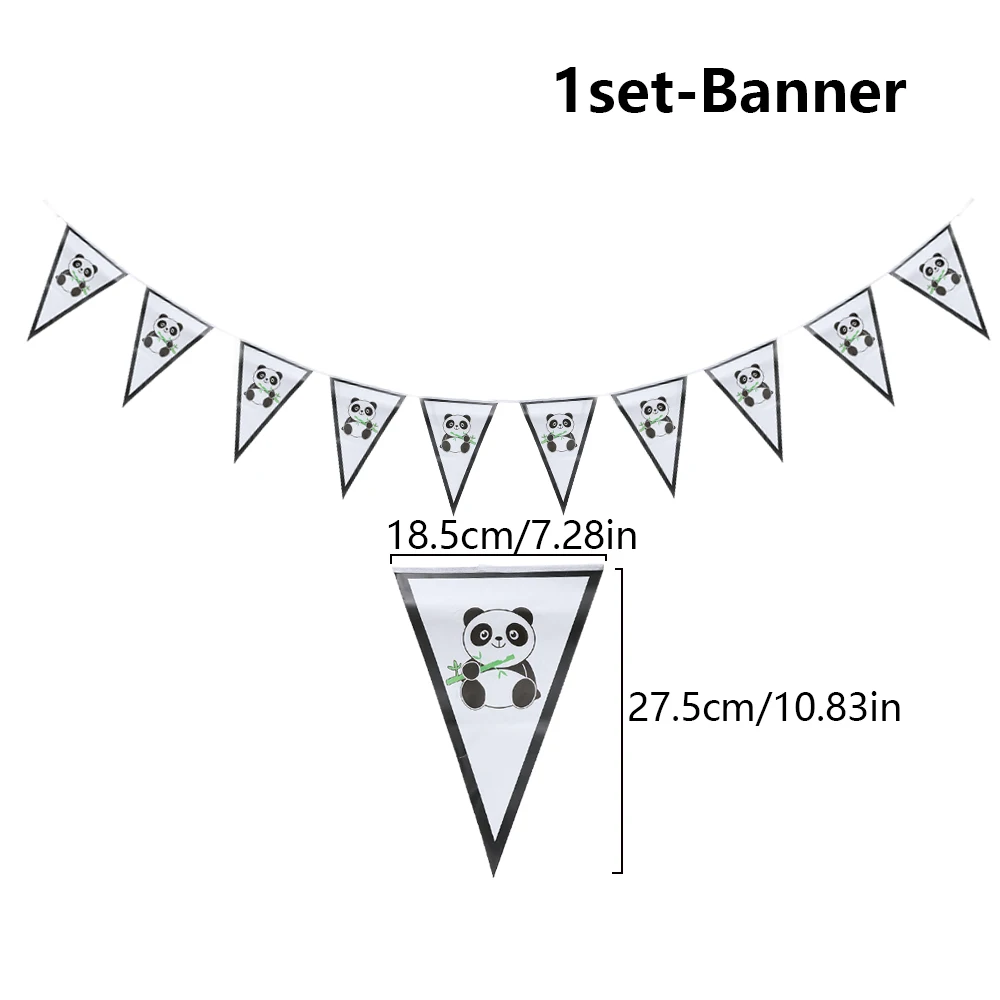 Панда тема для вечеринок, дней рождения вечерние емкость для трубочек набор скатертей Рождество Свадьба для украшения дома панда тема Вечерние - Цвет: 1set-Banner