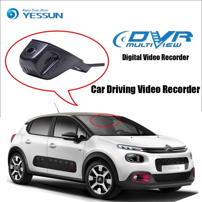YESSUN для Citroen C3 Автомобильный видеорегистратор DVR Мини приложение управления Wifi