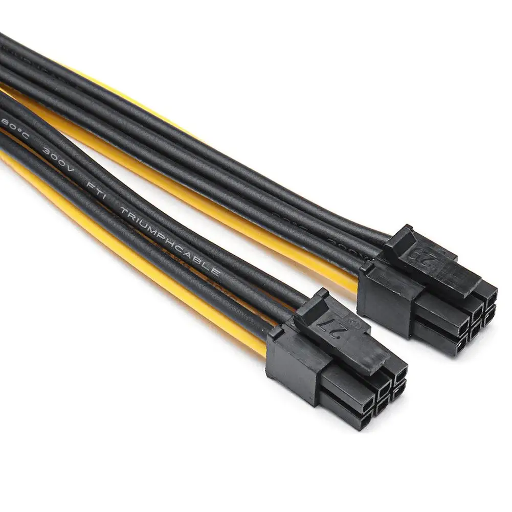 For Mac Pro Video Card Graphics Card 18AWG Dual Mini 6 Pin To 8 Pin Male PCI-E Power Cord Power Extend Cable Miner Mining Wire