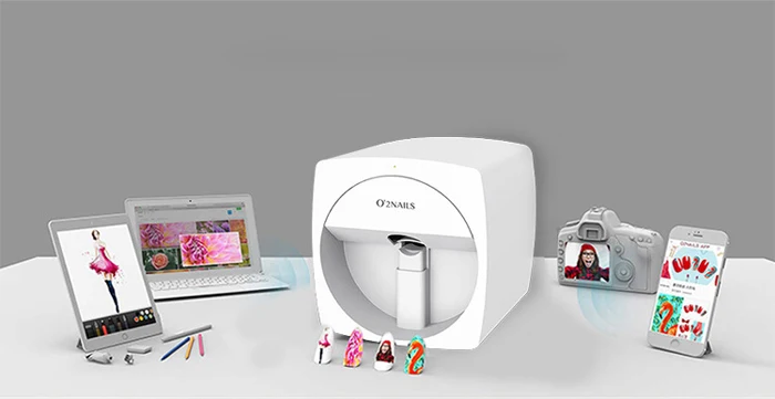 Ferramenta de Unha Impressora da Arte do Unha Usando o Telefone Nova Máquina Unha Impressão Manicure Transmissão Imagem o2 Unhas Eua - ue Plug 1 8 Nova ferramenta de unha máquina impressora da