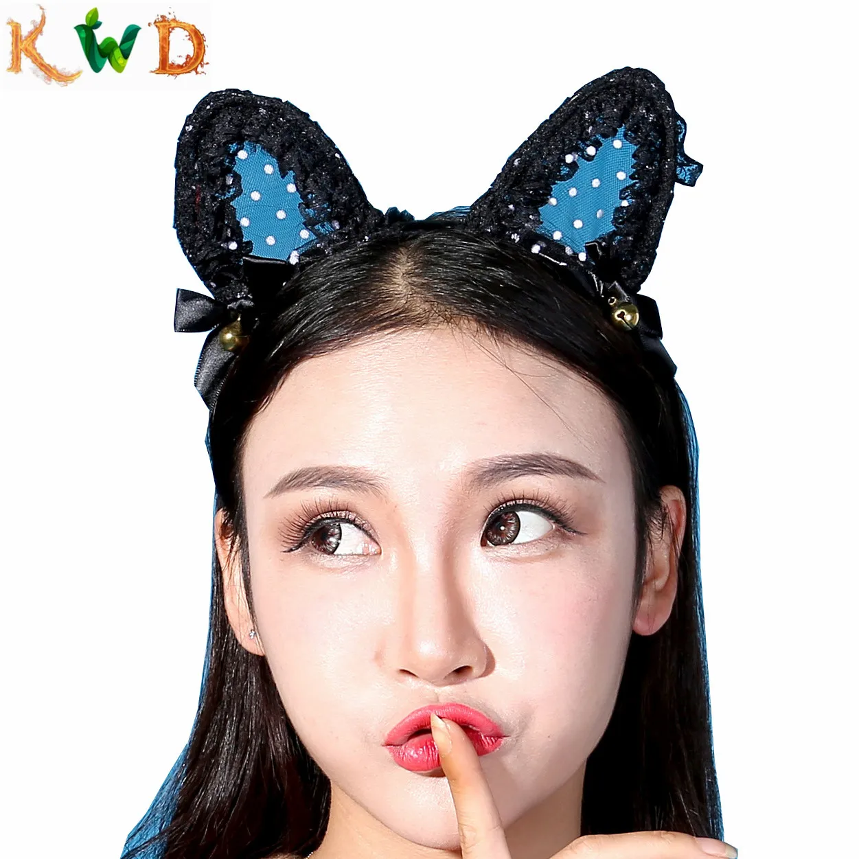 

KWD Fashion Women Sexy Hair Hoop Net Yarn Cat ears Hair Bands Sexy lace Headwear Party Headdress Hairband exotic accessories