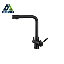 Black Bronze Single Hole Kitchen Faucet Dual Handels Vessel Mixer Tap Purification Water Faucets