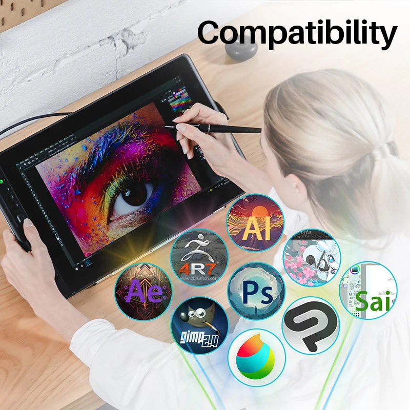 Графический планшет HUION Kamvas Pro 16 для рисования 8192 уровней нажатия клавиши