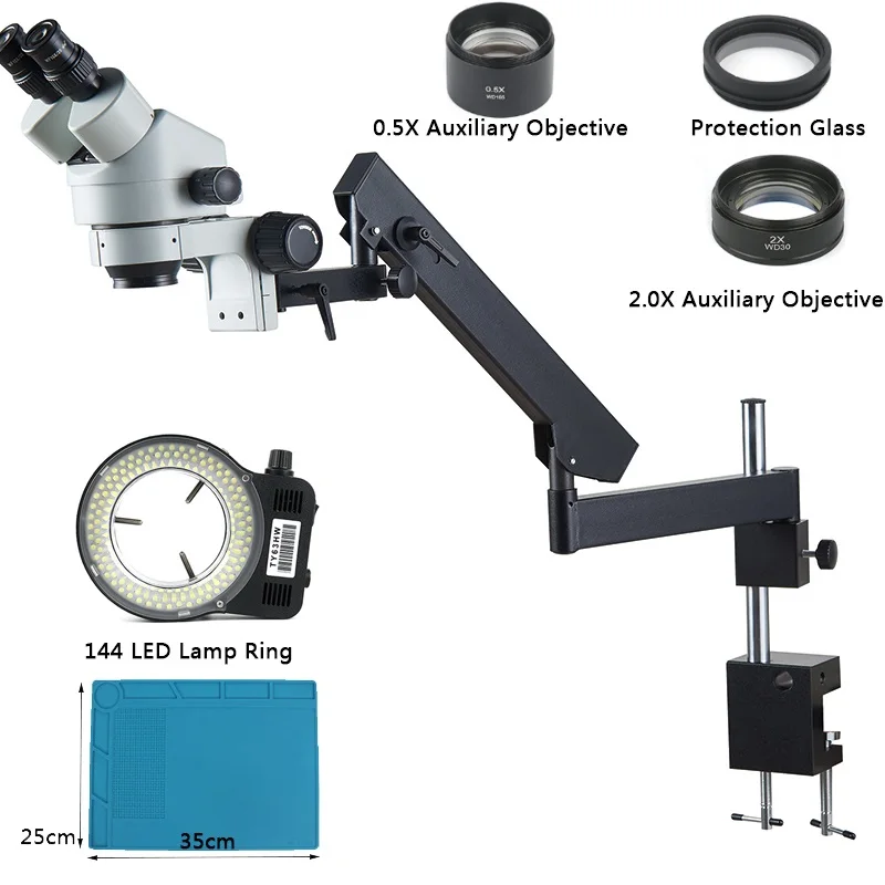 3.5X-90X Simul-Focal промышленный стерео тринокулярный микроскоп артикуляционный кронштейн для держателя зажима Arm для телефона PCB пайки