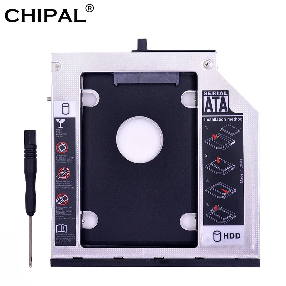 CHIPAL алюминий SATA 3 0 2nd HDD Caddy 9 5 мм для 2 &quotSSD чехол Корпус жесткого диска Lenovo ThinkPad T400