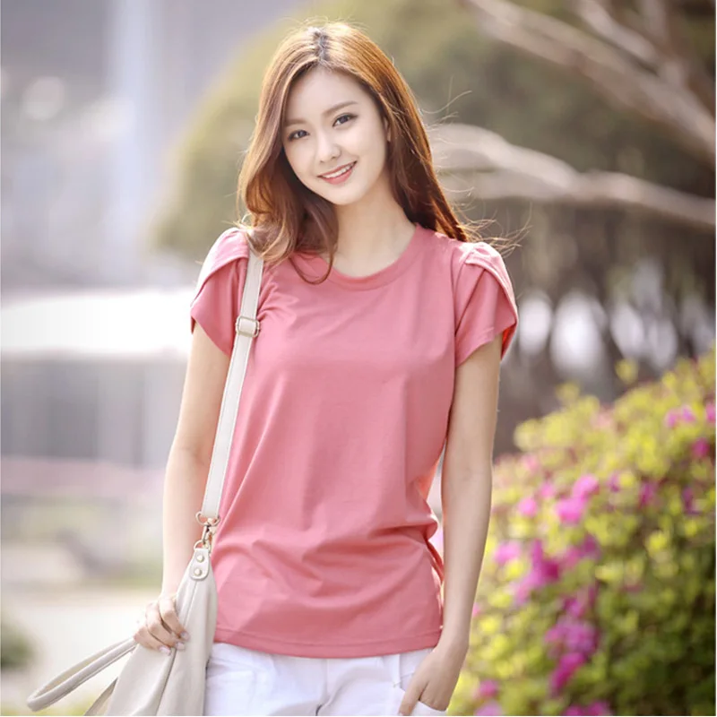

Mr.nut new product 2019 new Korean version of the solid color loose large size shirt round neck short-sleeved women's T-shirt