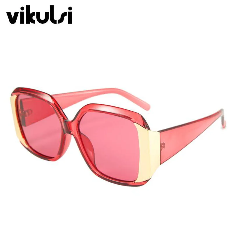 Unisex Fashion New Ladies Square Sunglasses Women Red Goggle Shades Vintage Brand Designer Oversized Sun Glasses For Female - Цвет линз: E218 red red
