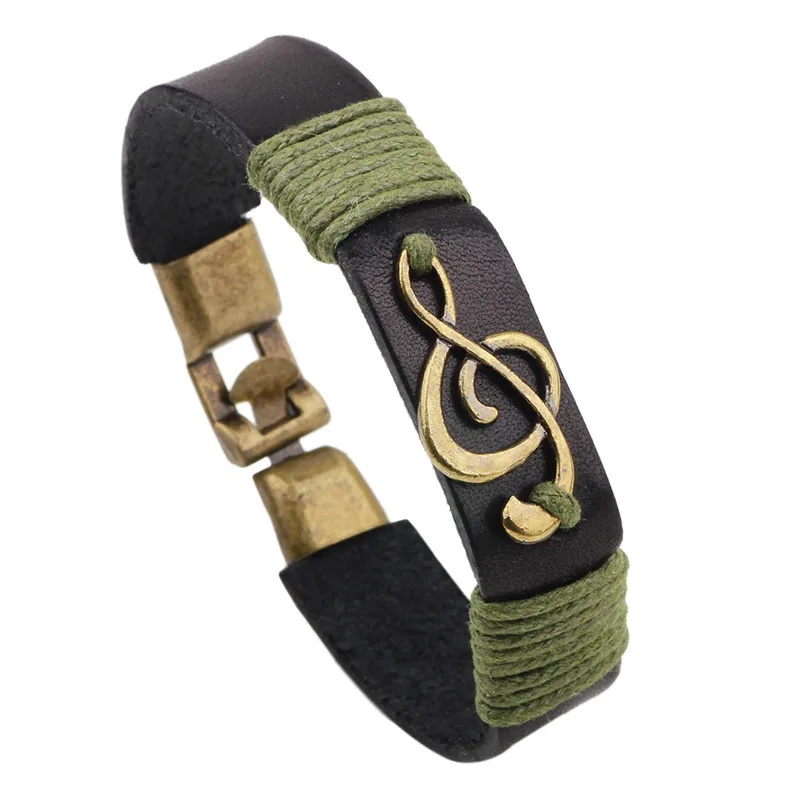 

LETAPI Steampunk Music Note ID Bracelet For Men Women Vintage Charm Music Note Rock Bracelets