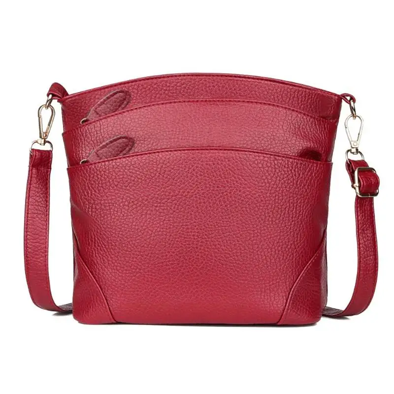 Модная женская одноцветная сумка на плечо на молнии, сумка через плечо, женская сумка-мессенджер для телефона, маленькая сумка для монет в Корейском стиле, Bolsa Feminina - Цвет: Красный