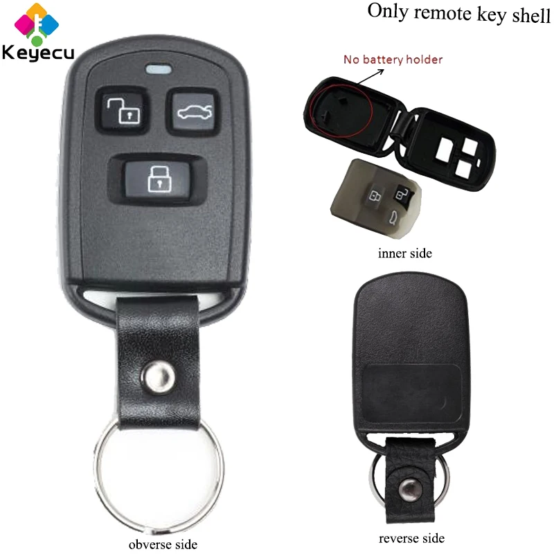 

KEYECU Replacement Remote Car Key Shell Case - 3 Buttons - FOB for HYUNDAI Sonata 2002-2005 Accent 2000-2005 X300 2001-2003 X350
