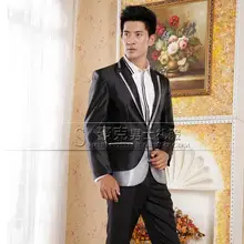 Новое поступление года, черная брендовая одежда, приталенный мужской костюм, комплект со штанами, мужские официальные свадебные костюмы для жениха, костюм с платьем+ штаны+ галстук 4XL