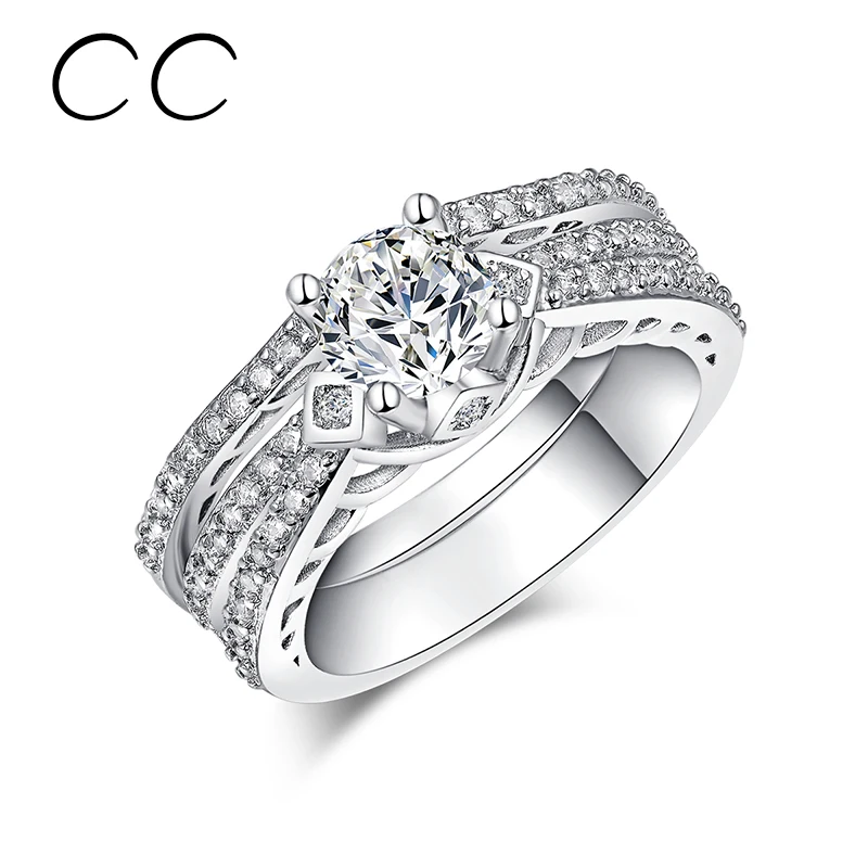 beautiful engagement rings for women 2 piecesset stakable ring luxury female wedding jewelry anillos - Beautiful Wedding Rings beautiful engagement rings for women 2 piecesset stakable ring luxury female wedding jewelry anillos - Beautiful Wedding Rings