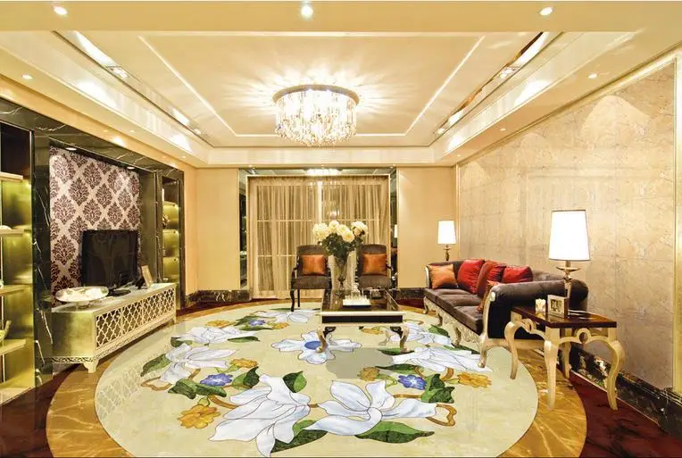 European luxury Creative 3d floor custom HD wallpaper Stone parquet
tile flooring bathroom wallpaper murals