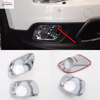

JanDeNing 2PCS/Set For Jeep Cherokee 2014-2016 Chrome plated ABS Front Fog Lights Lamp Cover Frame Trim Emblems