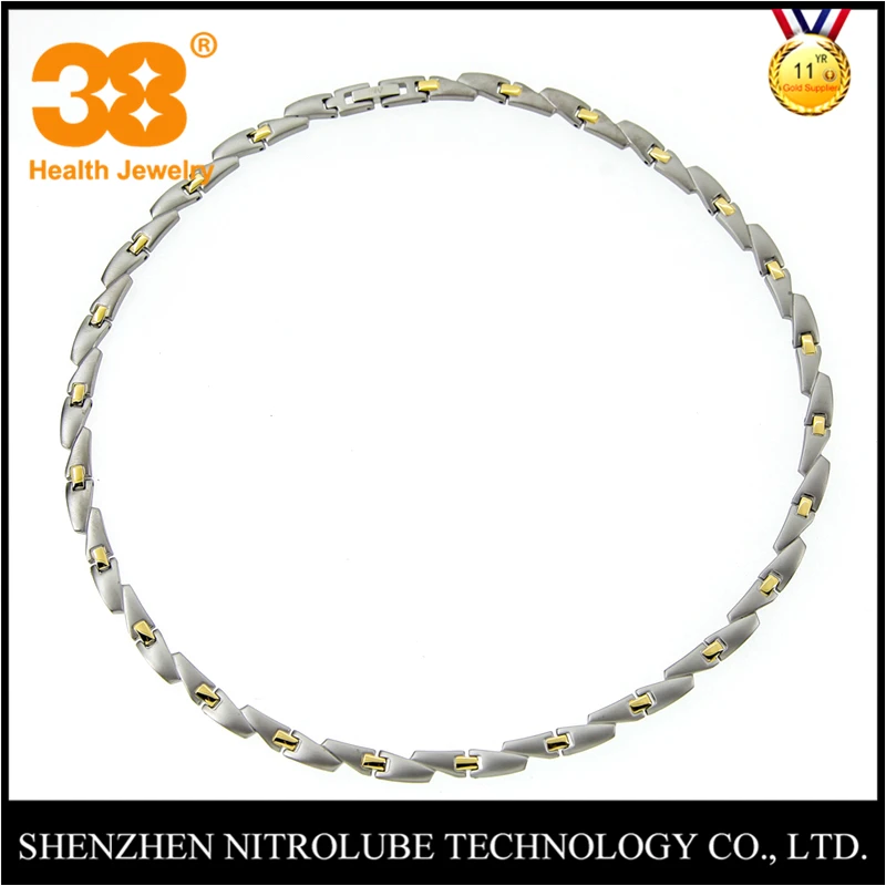 

38 Bio Magnetic Therapy Health Healing Men's Charm Necklace Gold&Silver Color Chain Link Necklace For Womens