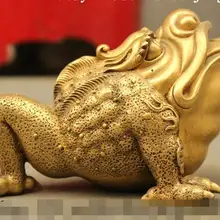 Песня voge Gem S6812 Китайский Бронзовый 24 К Золото благоприятный 3 ногу жаба лягушка Spittor монета Статуя Фигурка