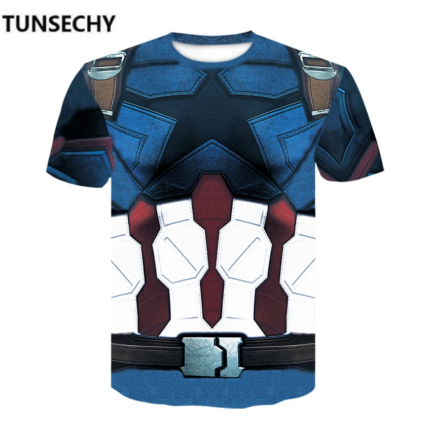 

TUNSECHY Avengers 3 Captain America 3D Printed T shirts Men Compression Shirt 2019 Cosplay Short Sleeve Crossfit Tops Male