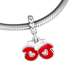 Подходит Pandora Charms браслеты перчатки на Рождество бусины 100% 925 пробы-серебро-ювелирные изделия Бесплатная доставка DIY Изготовление