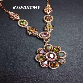 

KJJEAXCMY boutique jewelry,Natural tourmaline female necklace pendant jewelry, S925 sterling silver can be opened