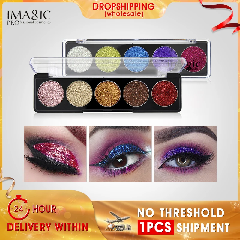 IMAGIC Pressed Glitter injections EyeShadow Rainbow 5 Colors EyeShadows