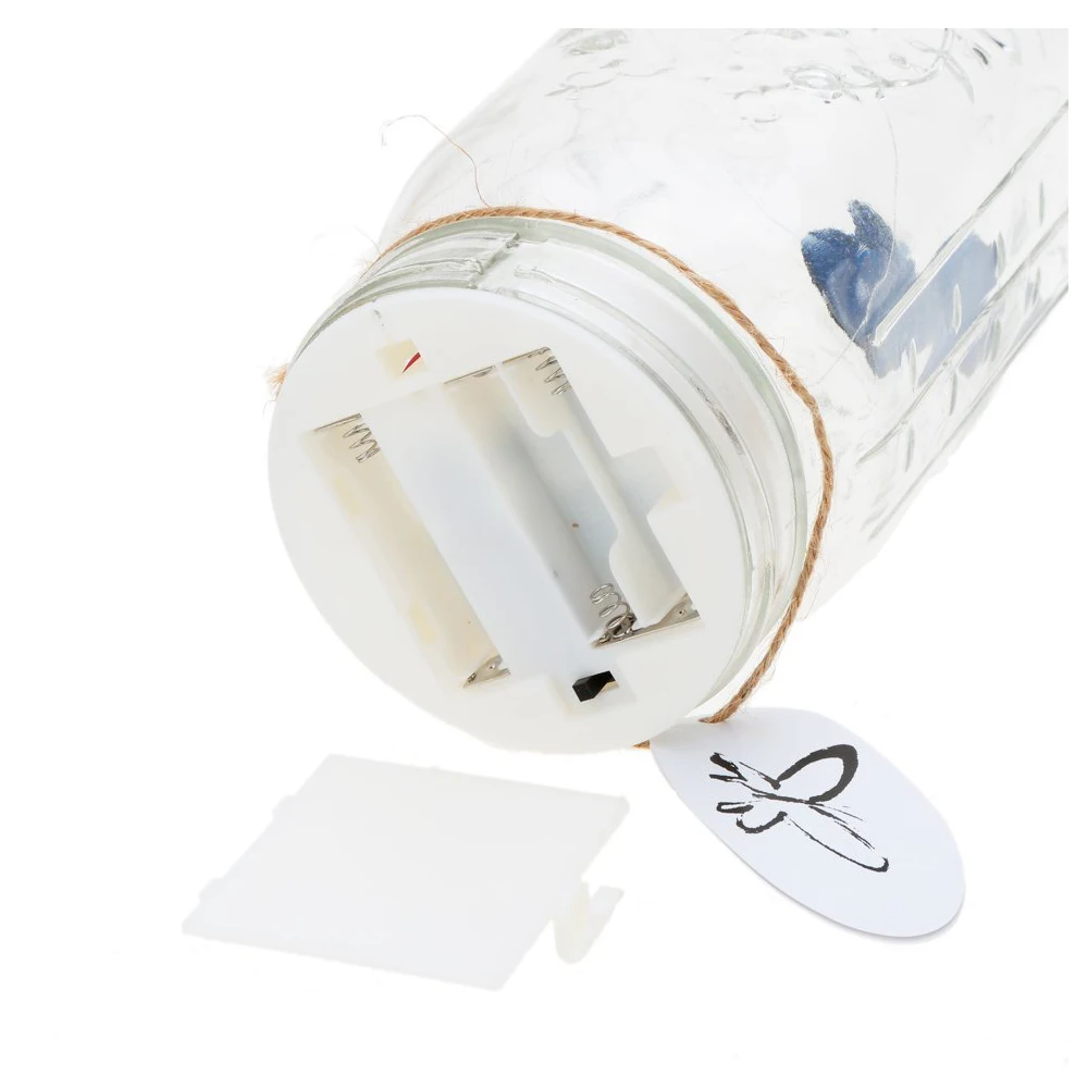 Cena Romantyczne szkło led lampa motyl słoik Valentine dzieci prezent dekoracja niebieski