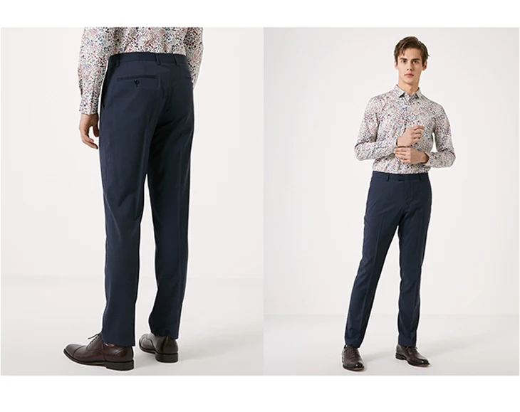Выбранные Для Мужчин's Весна Однотонная одежда классического кроя шерстяные брюки T | 41916B511