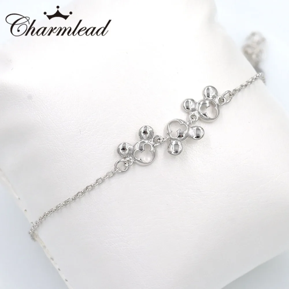 Charmlead 925 Sterling Silver Carton Mouse Cute Children Bracelet Fashion Gift Jewelry Free Box | Украшения и аксессуары