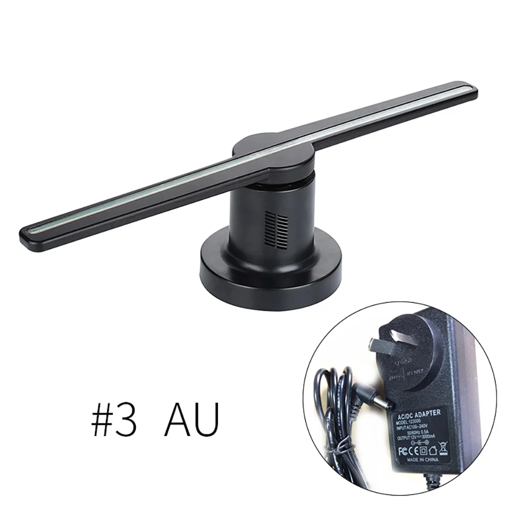 3D Hologram Projector Fan Holographic Party Decoration 3D Hologram Advertising Fan with 16G TF LED Funny 42cm RGB1615 Lamp Beads