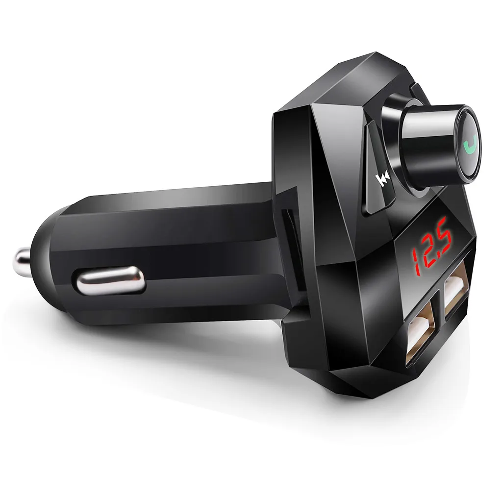 High Quality Car Charger Bluetooth FM Transmitter LED screen Cigarette Lighter Charger#YL1