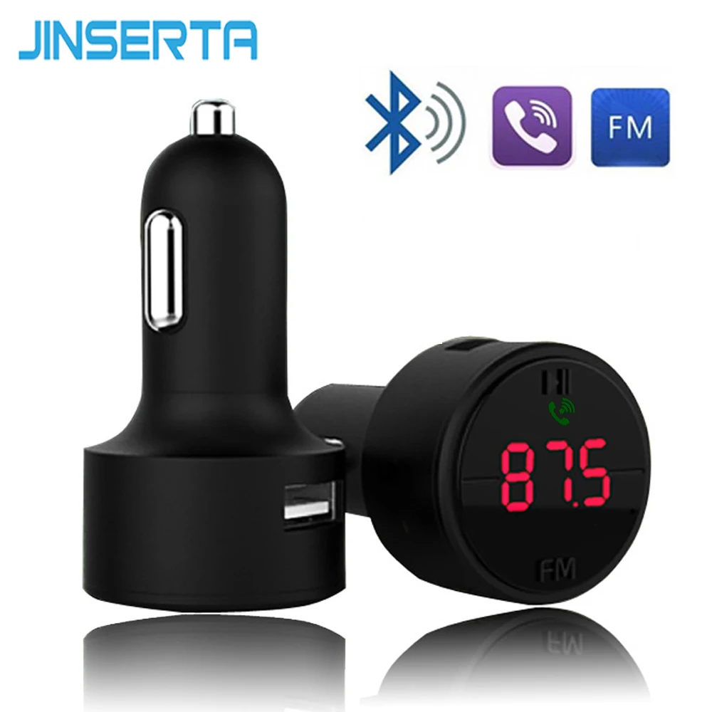 JINSERTA 2018 FM передатчик Bluetooth модулятор Hands free автомобильный комплект MP3 плеер с USB