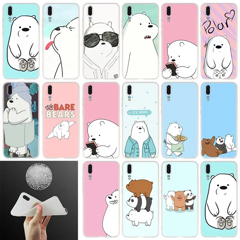 

Bare Polar Bear Soft Silicone Phone Case For Huawei P30 P20 P30Pro P10 P9 P8 Lite 2017 P samrt 2019 Plus Cover