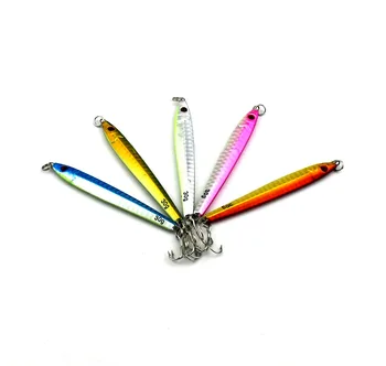 

HENGJIA 10pcs New Metal Jigging Spoon 30g 3D Eyes Artificial Bait Fishing Jig Spoon Lures Super Hard Lead Fish Fishing Lures