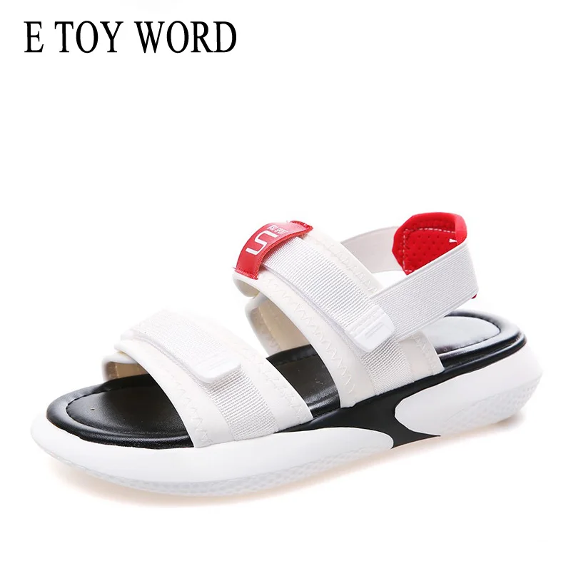

E TOY WORD fashion women sandals 2019 summer Hook & Loop Comfortable Flats Shoes woman Platform Casual Beach for Women Shoes