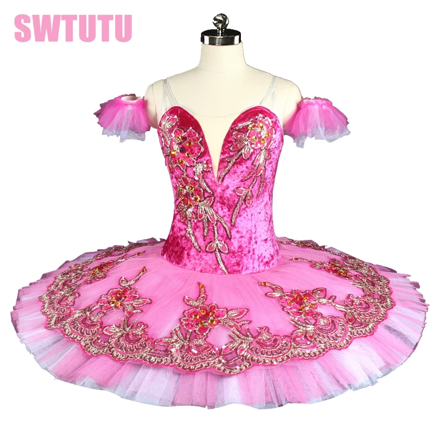 Women Professional Ballet Tutu Adult Rose Red Pancake Tutus Classical ballet tutus Don Quixote performance competition BT9151
