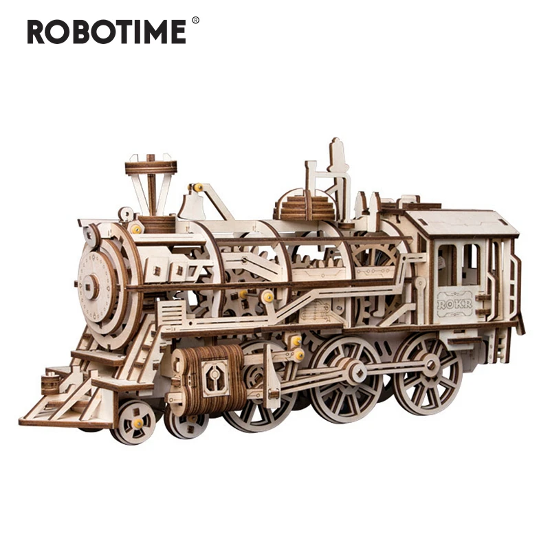 

Robotime DIY Clockwork Gear Drive Locomotive 3D Wooden Model Building Kits Toys Hobbies Gift for Children Adult LK701