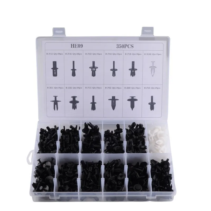 

ESPEEDER 350PCS Auto Fastener Kit Car Universal Fixing Clip Rivet Door Panels Retainer Fender Liner For BMW Mazda Volkswagen