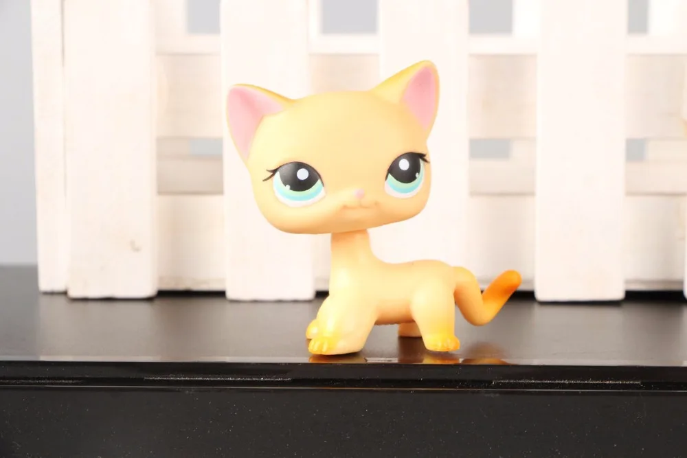 New Pet Collection Figure LPS 339 Short Hair Cat Kitty Yellow Kitten Green Eyes Kids font
