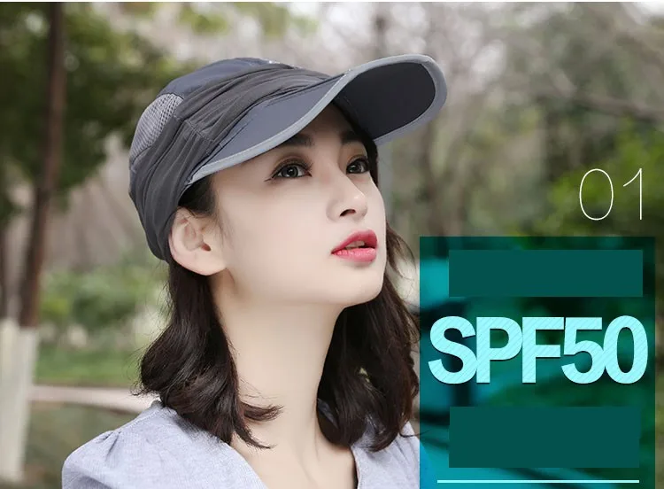 It can be folded ! ladies summer hats sun visors for women sun visor hat for men visor cap sun hat with neck protection sun visor hat for men (5)