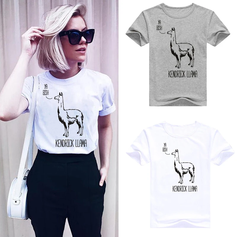 

Showtly Kendrick Llama tee music t-shirts band casual cotton Short Sleeve T-shirt