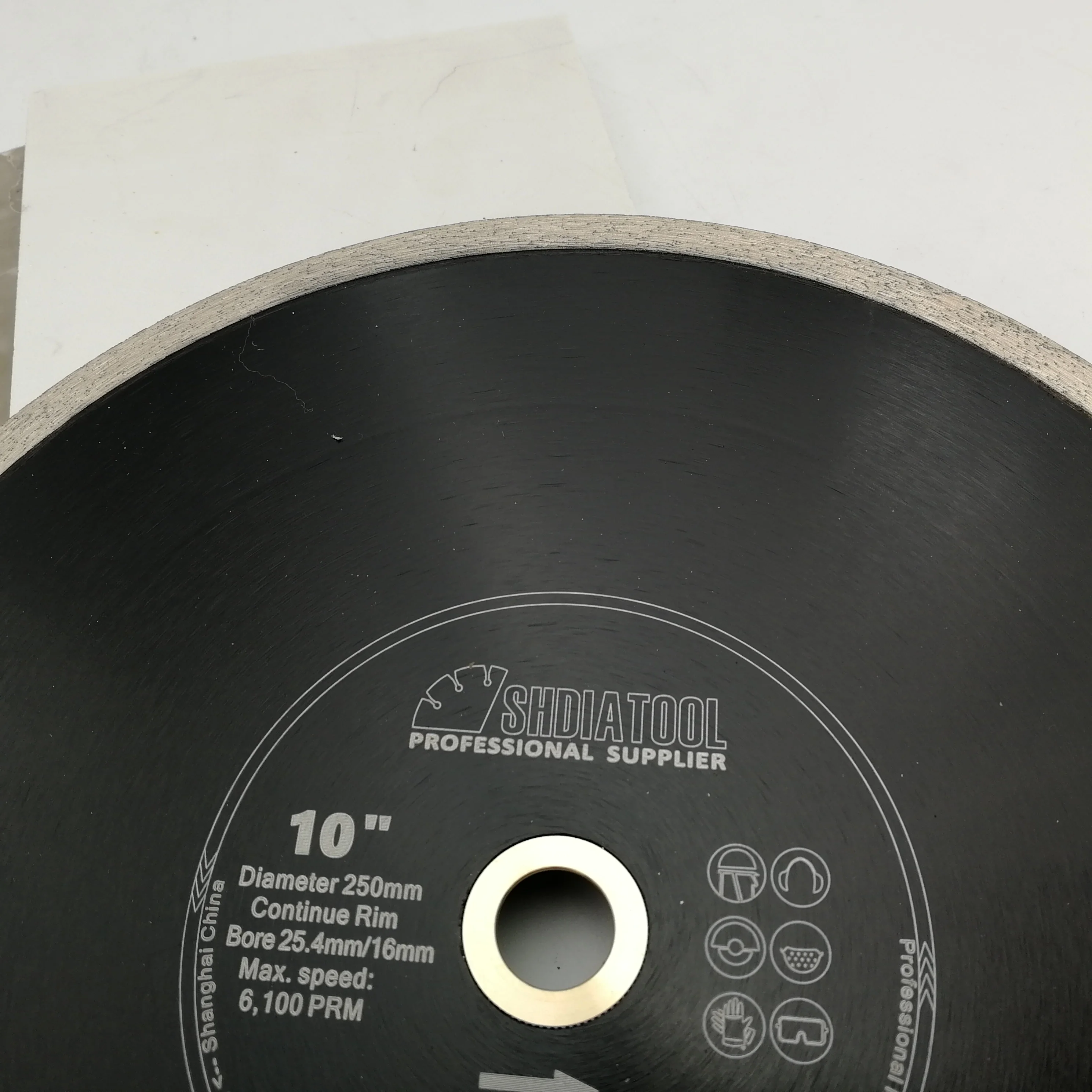 SHDIATOOL 5pcs/pk Dia 250mm/10inch Hot-pressed Continue Rim Diamond Blades Porcelain Tile Saw Blades Ceramic Cutting Discs