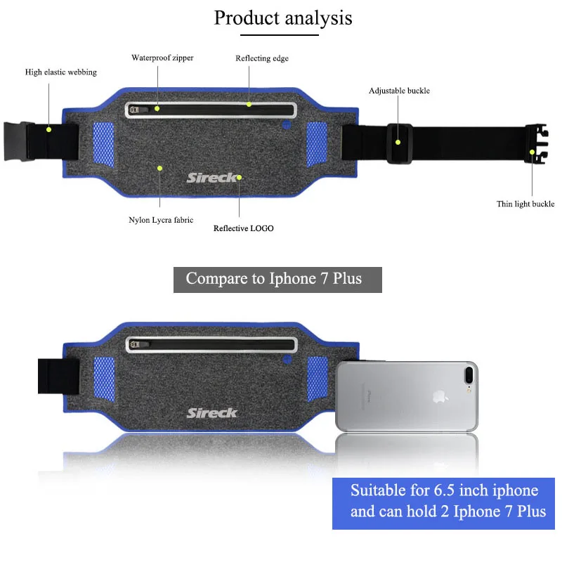Sireck Бег сумка Водонепроницаемый Бег талии сумка поясная сумка Для мужчин Для женщин бег Пояс GYM Фитнес сумка Спорт велосипед Интимные аксессуары
